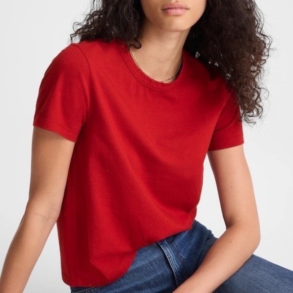 Madewell Tops - Madewell T-Shirt Womens Small Red Cotton Short Sleeve Outdoor Wear Crew Neck